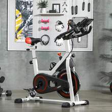 Adjustable Upright Stationary Exercise Bike With LCD Display - Home Indoor Cycling Bike With Customizable Resistance - White Design