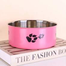 Supet A Cartoon Footprint Pet Bowl, Stainless Steel Non-Slip Bowl For Small And Medium-Sized Dogs, Indoor And Outdoor Use - Black - View 8