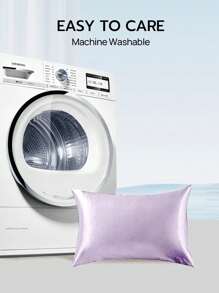 2 件装奢华缎面信封式枕套，柔软透气，抗皱，呵护头发和肌肤，提升睡眠质量，不含枕芯，浅紫色，通过 Oeko-Tex 认证 - 蒟蒻紫 - 查看 8