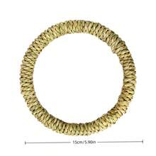 1 pieza Asa de cesta hecha a mano de cuerda de hierba, asa de cesta de almacenamiento, juguete para masticar de mascota