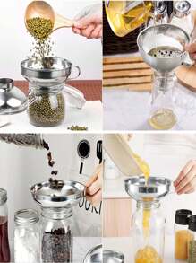 1pc Small Funnels, Stainless Steel Mini Metal Food Funnel, Long Handle Funnel, Perfume Packaging Funnel, Metal Oil Liquid Funnels, Stainless Steel Kitchen Funnel ,With Handle Cooking Funnel, Oil Funnel, Kitchen Funnel, Kitchen Gadgets, It Can Transfer Canned Edible Oil, Juice, Essential Oil, Beans, Salt, Soy Sauce, Red Wine And More,