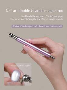 2025新款双头磁性棒，玻璃珠猫眼磁铁美甲工具，适用于美甲沙龙