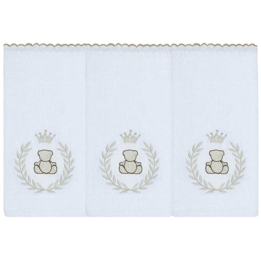 Soft 100% Cotton Double Embroidered Shoulder Diaper For Baby - 卡其色 - 查看 1
