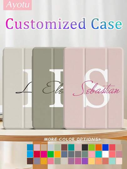 Ayotu Exclusive Name Customized IPad Case, Personalized Text Design Protective Cover, Compatible With Various Models Including IPad 10th Generation, IPad 10.2-Inch, IPad 9.7 Inch, And Tab A7 10.4-Inch Series. Built-In Pen Slot, High-Definition UV Printing, Personalized Design, Ideal Choice For Anniversaries, Gift For Family, Friends, And Loved Ones Colleagues' Mementos, Birthday And Festival Gifts, Unique And One-Of-A-Kind Presents,Stylish,Colorful,Vintage,Cute,Contracted,Funny,Custom,Personalized,Unique,Customized,Ideal Gifts For Him,Ideal Gifts For Her,Boyfriend,Girlfriend,Family,Friends,Grandparents,Couple,For Anniversaries,For Birthdays,Pad Cases,2024phonecase