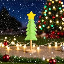 Christmas Tree Figurine Decor Yellow Star Christmas Tree Tabletop Decor For Holiday Home Standing Home Decor Christmas Decorations Room Decor Winter