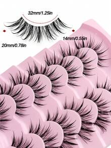 Sibeuna 7 Pairs Cartoon Style Wet Look Transparent Band Natural Thin Crossed False Eyelashes - 漫畫款濕睫毛 - 查看 3