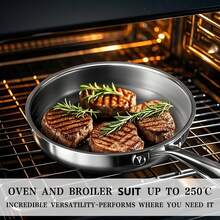 RIOVARM-EU RIOVARM Stainless Steel Pots And Pans Set With Lids, Induction Non-Stick Cookware Set Without PFOA, Kitchen Essentials Set, Suitable For Ovens, Frying Pan, Cooking Pot, Sauté Pan, Saucepan, Casserole