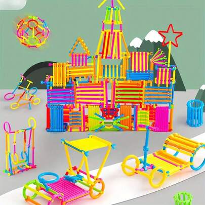 100pcs 1Set Magic Wand,STEM Magic Wand Building Block Set - Teens Educational Construction Toy, Unleash Kids Imagination, Engineering Kit, Multicolor & Shapes, Perfect Gift For Birthday & Holidays,Random Packaging,Storage Box Not Included