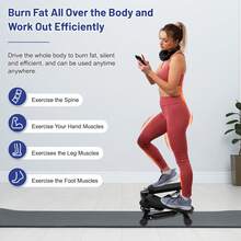 Steppers For Exercise At Home,Stair Stepper Mini Stepper For Exercise At Home, Stair Step Workout Machine With Resistance Band LCD Monitor, Over 220lb Weight Capacity, At Home Workout Equipment - Black - View 6