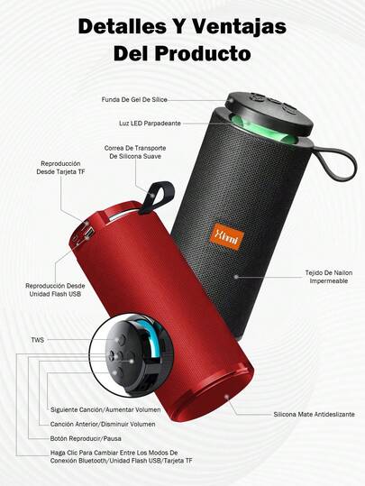 1pieza Subwoofer Portátil para Exteriores, Batería de 500mAh, 10 Horas de Reproducción a Volumen Alto con Estéreo Potente y Graves Profundos. Conexión con Teléfono/Tableta/TV. Para Hogar, Coche, Camping