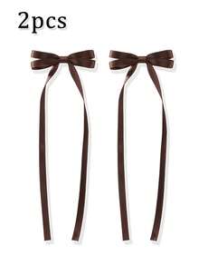 2 件装甜美芭蕾缎带蝴蝶结发夹，适合女孩 - 彩色 - 查看 24