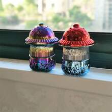1pc New Mushroom Shaped 4-Layer Metal Grinder Smoking Accessory, Metal Herb Grinder, Available In Colorful/Red And Blue Colors - Multicolor - View 3