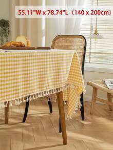 1/32pcs Japanese Style Plaid Tassel Pendant Tablecloth, Rectangular Tablecloth For Living Room, Kitchen, Dining Room, Party, Dining Table Decor - Nhiều màu - Xem 28