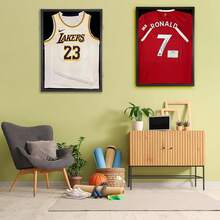 Jersey Wooden Frame Display -Shadow Box With 98% Acrylic And Hanger L Or XL Baseball Basketball Hockey Sport Shirt And Uniform Gifts Men (Black, 1 Pack)-Promotion - màu đen - Xem 8