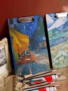 Van Gogh Kunst Serie Klemmbrett, hochwertige Sternenhimmel Kunst Schreibunterlage, Bunte Ölmalerei, stabile Büroklammern, strapazierfähige Aktenordner, DIN A4 Papier, Büroklammer Halter, Krankenschwester Klemmbrett, Schreibunterlage, Geschenk für Schulanfang Klassenzimmer Organisation, Lehrer Abschlussgeschenk, Schulanfang Saison, Schulmaterial, Lehrertag Geschenk, Schulanfang Geschenk, perfektes Geschenk für Lehrer, süßes hängendes Schreibbrett, Büromaterial