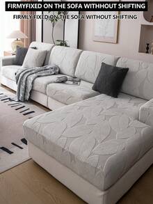 1pc Stretch Sofa Cover, Non-Slip Full Coverage Sofa Seat Cover, Plush Fabric All Season Sofa Cushion Cover, Thick Fabric Sofa Slipcover, Machine Washable, Pet Friendly, Decor For Bedroom, Office, Living Room, Fit For 1/2/3/4 Seater Sofa And L-Shaped Sofa, Light Gray - Light Grey - View 7
