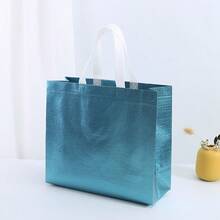 10 buah Tas Belanja Warna Emas yang Dapat Digunakan Kembali, Tas Kado Pernikahan Satin, Tas Kado Besar, Tas Kemasan Kado Non-Woven, Tas Kado Pesta Pernikahan dan Ulang Tahun (Pengiriman Gaya Acak) - Emas - View 9
