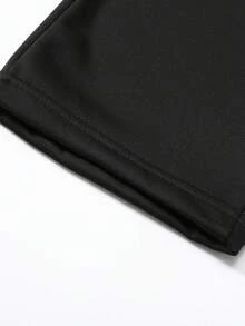 大码男士直筒裤，纯色，宽松，百搭，休闲运动裤，适合春秋季节 - 黑色 - 查看 5