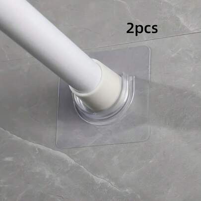 2/4/6/10/16 piezas Ganchos para barra de cortina de ducha, Barra extensible, Soportes adhesivos sin taladro para barra de cortina de ventana, Barra horizontal para colgar cortinas, Accesorios de clip para decoración de baño