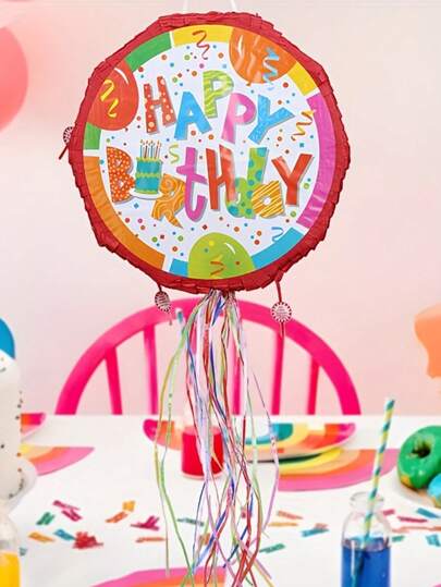 1 件，皮纳塔派对玩具，适合派对、生日庆祝，可装满糖果、五彩纸屑和小礼物，万圣节、新年、圣诞节装饰礼物