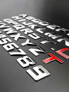 2Pcs 3D Metal Car Letter And Number Decals - DIY Customizable Letter And Number Logo For Vehicle Styling, Zinc Alloy Construction Ensures Longevity And Durability, Perfect For Personalizing The Rear, Side Or Interior Of Your Car, Easy To Apply And Remove Without Residue, UV And Weatherproof, Suitable For All Car Models