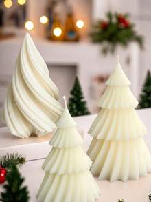 3D Christmas Tree Candle Silicone Mold, DIY Christmas Candle, New Origami Folding Fan Shaped Silicone Candle Mold, Vintage French Style Candle Mold For Home Decor, Bedroom Aromatherapy, Christmas & Wedding Candle Mold 1PC Christmas Christmas Decorations Christmas Pajamas Christmas Gifts Christmas Decor - Multicolor - View 6
