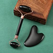 Nuevo set de rodillo y raspador facial Gua Sha - Masajeador facial, de cuello y de ojos para reducir la hinchazón y las arrugas, herramientas de spa para mujeres y hombres, kit de regalo de 4 colores