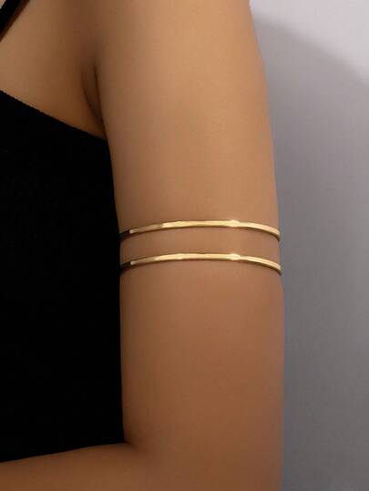 1pc Fashionable Minimalist Metal Line Bracelet For Women