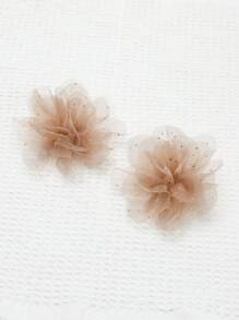 Women's Fashion 3D Flower Shoe Clips, Suitable For High Heels - Champagne - View 3