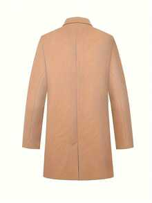 RANTAR Mens Trench Coat Slim Fit Notched Collar Fall Winter Single Breasted Pea Coat Warm Soft Overcoat - Màu Khaki - Xem 2