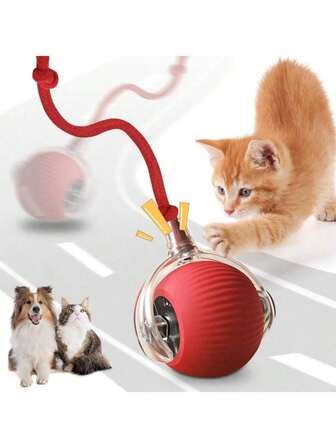 1 st. smart interaktiv boll, leksaker för hundälskare och hundmammor, leksaker för kattälskare och kattmammor, 360° smart automatisk boll som rör sig av sig själv, för husdjursunderhållning, förnödenheter och presenter för hund-/kattälskare och hund-/kattmammor, levereras med rep och hoppboll