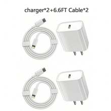 30W PD 快速充电器 + PD 快速充电线，兼容 14 Pro Max/14 Pro/14 Plus/14/13/12/11/XS Max/XR/X 和 iPad 系列，快速充电适配器适用于旅行、办公室、宿舍和家庭 - 白色 - 查看 8