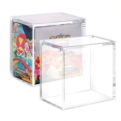 TOOUEE 1pc ﻿Booster Box Protector Case 5mm Acrylic Display Case Gifts For Collectors , Clear Ultra Acrylic Compatible With PKMN TCG Booster Box(Not Suitbale For Japanese Booster Box), Dustproof Display Box Durable & Impact-Resistant Magnetic Lid Closure Crystal Clear Showcase