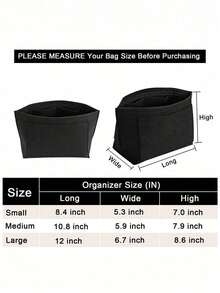 Purse Organizer Insert For Le Pliage Tote Bag Organizer Insert Multi Pocket Felt Handbag Organizer Zipper Bag Organizer Inter Bag, Multifunctional Portable Divider Pouch For Spacious Cosmetic Storage, Lightweight Travel And Casual Style Bag Accessories