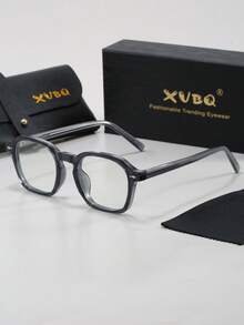 XVBQ 1 par de gafas con montura metálica de estilo geométrico retro para hombres, con lentes transparentes, adecuadas para computadora, oficina, decoración, estudio de estudiantes, lectura, reuniones de negocios, correr, juegos y conducir