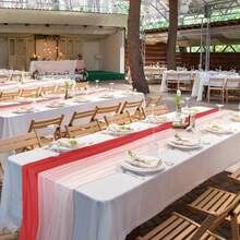 3pcs Chiffon Table Runner 30*300cm Transparent Romantic Table Cloth, Suitable For Sweetheart Table, Birthday, Wedding Party, Bridal Shower (Pink, Red, White) - Multicolor - View 5