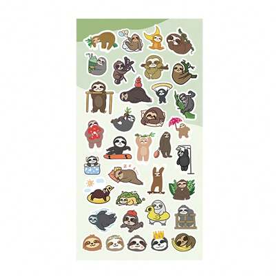 Pegatinas lindas de perezoso - Calcomanías adorables de animales para diarios, planificadores y proyectos de manualidades