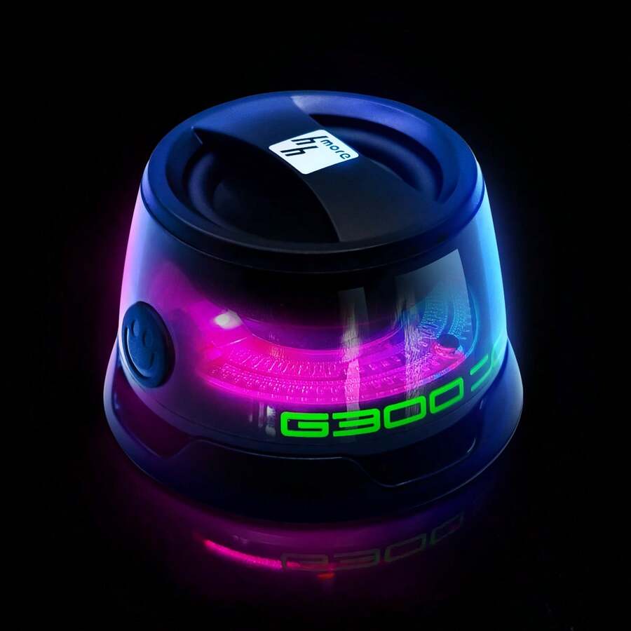 The HHmore G300 Mini Bluetooth Speaker Is Portable And Has A Magnetic Base That Allows It To Be Easily Placed On Metal Surfaces. It Also Has Good Battery Life, Making It Practical For Extended Use. - 黑色 - 查看 1