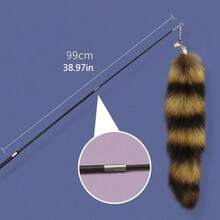 搞笑毛绒尾巴逗猫棒小猫训练互动玩耍玩具仿真狐狸尾巴毛皮玩具