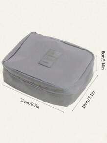 1pc Double Layer Makeup Brush Holder Bag, Multi-Functional Travel Cosmetic Bag, Waterproof Makeup Bag, Large Capacity Makeup Pouch, Portable Cosmetic Organizer Bag For Makeup Brushes, Lipstick, Foundation, Skincare Tools, Double Layer, Large Capacity, Waterproof, Polyester Material, Portable, Foldable, Travel Essential, Holiday Essential, Bedroom Decor, Autumn Decor, Gift For Friends & Teachers, Birthday Gift