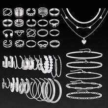 Bộ 78 mặt dây chuyền chữ Y đính đá nhiều lớp đơn giản và thời trang, Bộ hoa tai đính đá Cubic Zirconia, Bộ nhẫn xếp chồng, Bộ vòng tay xích dày, Bộ trang sức nữ, Thích hợp làm quà tặng cho ngày lễ, tiệc tùng, đám cưới, Giáng sinh, Lễ tạ ơn - Bộ trang sức 5 - Xem 11