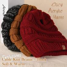 Women Beanie Hat - Burgundy - View 2