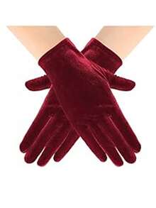 D EXCEED 1Pair 50s Women's Short Full-Finger Gloves – Elegant Accessories – For Opera Performances, Afternoon Tea Gatherings, Wedding Ceremonies, Vintage Cocktail Parties & Classic Formal Dinners​ Halloween