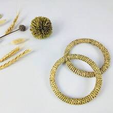 1 pieza Asa de cesta hecha a mano de cuerda de hierba, asa de cesta de almacenamiento, juguete para masticar de mascota