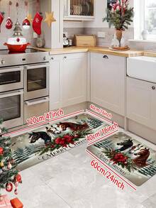 Capacho de porta com tema de cavalo de Natal Love Etiquette, 1/2 unidades - Tapete de nylon lavável à máquina, adequado para entrada de família, perfeito para decoração de festivais, decoração de Natal, cozinha, sala de estar, quarto, tapete de lavanderia - Multicolorido - Ver 12