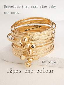 12pcs Girls & Teens Jingle Bell Bracelets, Suitable For Daily Wear - one-size - View 23