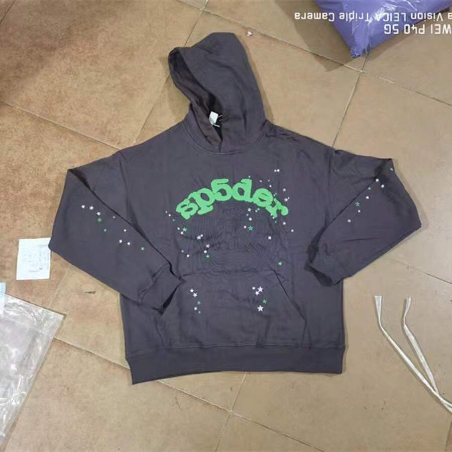 Sweatshirt Spider Web Print Hooded Pullover Sweatshirt Casual Loose New Style - 深灰色8 - 查看 1