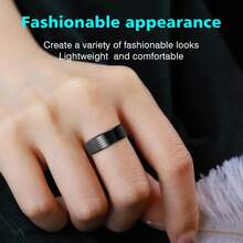 MixtataDi Smart Ring With Charging Case, IP68 Waterproof, Multiple Sports Modes, APP Real-Time Tracking Of Walking, Running, Cycling And Other Sports Data, Remote Control Photography, Sports Ring, Stylish Appearance, Light And Comfortable, Unisex, Suitable For Android And IOS Phones - Black - View 8