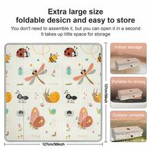 Extra Large 50x50 Inch Foldable Baby Play Mat, Waterproof Reversible Foam Playpen Mat For Tummy Time & Crawling, Floor Mat For Infants Toddlers - 蜻蜓 - 查看 6