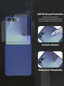 2pcs 9H Hardness Screen Protector Compatible With Samsung Galaxy Z Flip 7, Also Fits Galaxy Z Flip 6/Galaxy Z Flip 5, Bubble-Free, Easy Installation, Ideal For Daily Protection, Office, Home Phone Screen Protection, Waterproof, Shockproof, Anti-Fall, Anti-Scratch - Clear - View 2